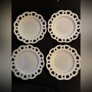 COPY - Milk Glass Vintage Contemporary plates.